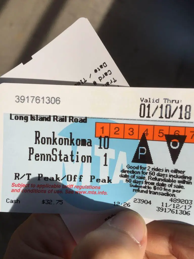 Ronkokoma Ticket