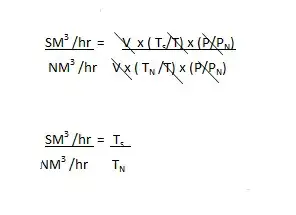 NM3hr and SM3hr gas flow Conversion Calculator